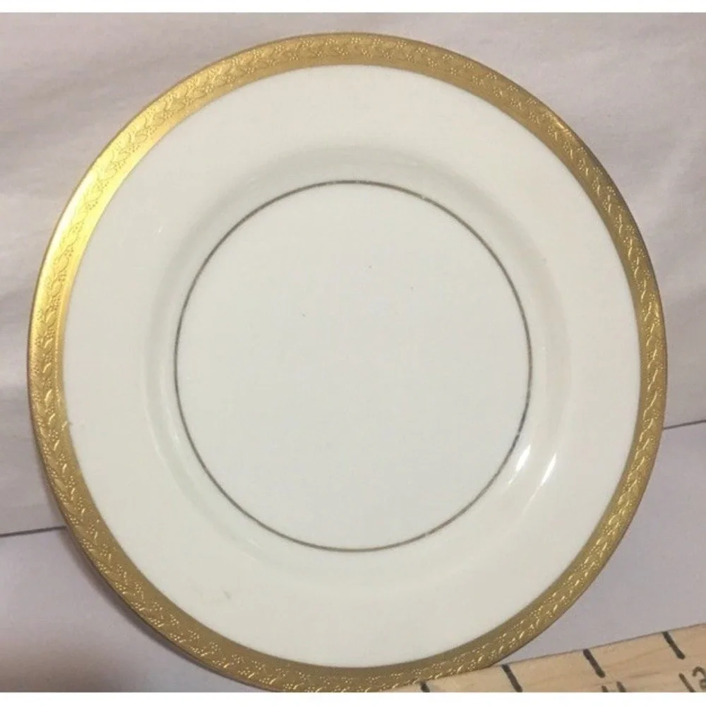 Theodore Haviland New York USA Madison Bread Plates Gold Trim Vlntage